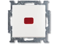 ABB-basic55 Korrespondanceafbryder, blank hvid, 10A, 1 modul,leveres inklusive tangent med rød LED-lampe