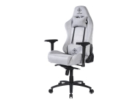 DELTACO GAMING DC440L - Spillestol - ergonomisk - høy bakside - armlener - T-formet - roterende - kaldstøpt skum, Alcantra-stoff - lysegrå