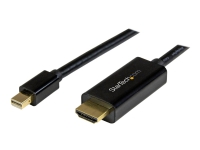 StarTech.com Mini DisplayPort to HDMI converter cable - 3 ft (1m) - mDP to HDMI adapter with built-in cable - (M / M) Ultra HD 4K (MDP2HDMM1MB) - Adapterkabel - Mini DisplayPort hann til HDMI hann - 1 m - svart - 4K-støtte