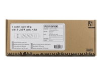 DELTACO GT-189 - Flerkoplingslist - 3680 watt - inngang: CEE 7/7 - utgangskontakter: 3 (CEE 7/4, 3 x USB-type A) - 1.5 m - hvit