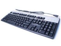 HP 434821-L37, Full-size (100%), Koblet med ledninger (ikke trådløs), USB, QWERTY, Sort, Sølv