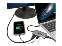 Tripp Lite USB C Multiport Adapter Converter w/ 4K HDMI Gigabit Ethernet Port & USB-A Hub, Thunderbolt 3 Compatible PD Charging - Dokkingstasjon - USB-C 3.1 / Thunderbolt 3 - HDMI - GigE