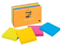 Post-it Super Sticky - Noter - 76 x 76 mm - 1080 ark (12 x 90) - gul, rosa, blå, oransje