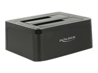 Delock Dual Docking Station SATA HDD > USB 3.0 with Clone Function - Diskkontroller med enkeltberøringskloning - 2.5, 3.5 - SATA 6Gb/s - USB 3.0