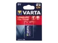 Varta Longlife Max Power 4722 - Batteri 9V - Alkalisk