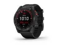Garmin fenix 7X Solar - 51 mm - skifergrå - sportsur med bånd - silikon - svart - håndleddstørrelse: 127-210 mm - display 1.4 - 16 GB - Bluetooth, Wi-Fi, ANT+ - 96 g