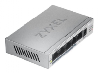 Zyxel GS1005HP - Switch - ikke-styrt - 4 x 10/100/1000 (PoE+) + 1 x 10/100/1000 - stasjonær, veggmonterbar - PoE (60 W)