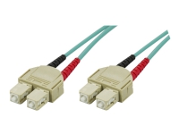 DELTACO - Nettverkskabel - SC flermodus (hann) til SC flermodus (hann) - 10 m - fiberoptisk - 50 / 125 mikroner - OM3