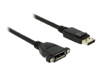 Delock - DisplayPort-forlengelseskabel - DisplayPort (hunn) til DisplayPort (hann) - 1 m - låst, formstøpt - svart