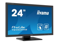 iiyama ProLite T2453MIS-B1 - LED-skjerm - 24 (23.6 synlig) - berøringsskjerm - 1920 x 1080 Full HD (1080p) @ 60 Hz - VA - 250 cd/m² - 3000:1 - 4 ms - HDMI, VGA, DisplayPort - høyttalere - matt svart