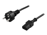 DELTACO DEL-110M - Strømkabel - CEE 7/7 (hann) til IEC 60320 C13 - AC 250 V - 10 A - 3 m - rett kontakt - svart