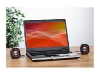 Hama Sonic Mobil 183 - Høyttalere - for PC - 3 watt (Total) - svart, rød