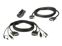 ATEN 2L-7D02UDX3 - Tastatur / video / musekabelsett (KVM) - TAA-samsvar