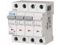 EATON Automatsikring, 4 Polet, 16A, B-Karakteristik, 10 kA, 400 V, bredde 4 moduler