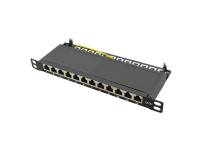 LogiLink NP0069, Gigabit Ethernet, RJ-45, Svart, Metall, 0.5U