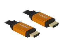 Delock - HDMI-kabel - HDMI hann til HDMI hann - 1.5 m - trippel beskyttelse - svart, gull - 8K-støtte