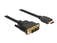 Delock - Adapterkabel - DVI-D hann til HDMI hann - 1.5 m - trippel beskyttelse - svart