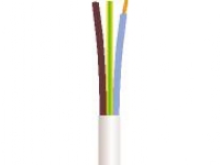 Downlight kabel, varmebestandig 90°C 3G1,5 mm² H05V2V2-F hvid 300/500V ring, kabeldiameter 8,2 mm - (100 meter)