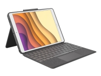 Logitech Combo Touch - Tastatur og folioveske - med styrepute - bakgrunnsbelyst - Apple Smart connector - Pan Nordic - grå - for Apple 10.9-inch iPad Air (4. generasjon)