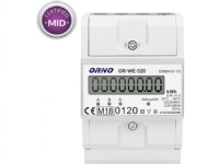 Orno 3-phase electricity meter, 80A, MID, 3 modules, DIN TH-35mm
