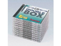 Hama CD Double Jewel Case Standard, Pack 10, 2 disker, Gjennomsiktig