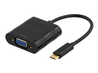 DELTACO USBC-1098 - Ekstern videoadapter - USB-C - VGA - svart