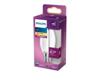 Philips - LED-lyspære - form: B35 - mattslipt finish - E14 - 4.3 W (ekvivalent 40 W) - klasse F - varmt hvitt lys - 2700 K