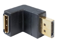 Delock Adapter Displayport male > Displayport female angled down - DisplayPort-adapter - DisplayPort (hann) til DisplayPort (hunn) - 90°-kontakt - svart