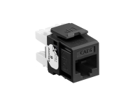 Leviton 61110-RE6, Flat, Svart, RJ-45, Terminal, Hunkjønn, Gull