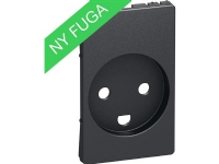 LAURITZ KNUDSEN Afdækning for FUGA stikkontakt 2-pol med jord med LED 1,5 modul, koksgrå.