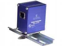 Transientbeskyttelse til CAT5-E, ethernet. Tilslutning RJ45-stik, DIN-skinne montage
