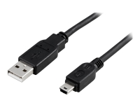 DELTACO USB-26S - USB-kabel - USB (hann) til mini-USB type B (hann) - USB 2.0 - 2 m - svart