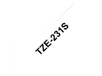 Brother TZe-231S - Svart på hvitt - Rull (1,2 cm x 4 m) 1 cassette(s) laminert teip - for Brother PT-D210, D600, H110 P-Touch PT-1880, E800, H110, P900 P-Touch Cube Plus PT-P710