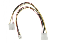 ICIDU - Strømadapter - 4-pin intern strøm (hann) til 4-pin intern strøm, 4-pin mini-strømkontakt (hunn) - 25 cm - svart