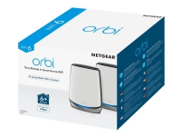 NETGEAR Orbi WiFi System RBK852 - Wi-Fi-system (ruter, utvider) - inntil 350 kvm - maske - GigE, 2.5 GigE - 802.11a/b/g/n/ac, 802.11a/b/g/n/ac/ax - Tri-Band