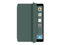 eSTUFF - Skjermdeksel for nettbrett - polyuretanlær, termoplast-polyuretan (TPU) - oliven - 9.7 - for Apple 9.7-inch iPad (5. generasjon, 6. generasjon)