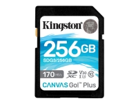 Kingston Canvas Go! Plus - Flashminnekort - 256 GB - Video Class V30 / UHS-I U3 / Class10 - SDXC UHS-I