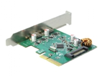 Delock PCI Express x4 Card to 2 x external SuperSpeed USB 10 Gbps (USB 3.1 Gen 2) USB Type-C female - USB-adapter - PCIe 3.0 x4 lav profil - USB-C 3.1 Gen 2 x 2
