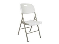 Perel FP164N, Spisetid, Solid / Fast, Hard Stol, Hård ryggstø, Polyethylen, Stål, Rustfritt stål, Hvit