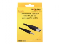 Delock Converter USB 2.0 > Serial-TTL 3.5 mm stereo jack (5 V) - Seriell adapter - USB 2.0 - serie - svart