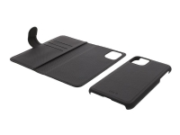 DELTACO Mobility Wallet Case 2-in-1 - Lommebok for mobiltelefon - veganlær - svart - 5.4 - for Apple iPhone 12 mini