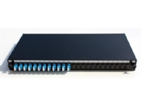 OPTIFAB Fiber patchpanel 19 udtræksbar 1HE, dybde: 200mm Leveres incl. 12 stk. LC duplex singlemode adaptere, farve: sort.