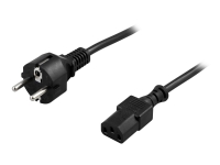 DELTACO DEL-111M - Strømkabel - CEE 7/7 (hann) rett til IEC 60320 C13 rett - AC 250 V - 10 A - 5 m - svart