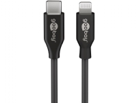 Goobay 39428, 0,5 m, Lightning, USB C, Hankjønn, Hankjønn, Sort