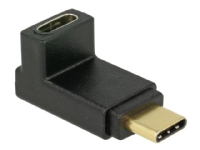 Delock - USB-adapter - USB-C (hann) til USB-C (hunn) oppvinklet - USB 3.1 Gen 2 - svart