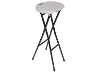 Perel FP145, Hard Stol, Rund, Svart, Hvit, Polyethylen, Stål, Solid / Fast, 4 ben