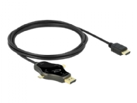Delock 3 in 1 - Video adapter - DisplayPort, Mini DisplayPort, USB-C hann til HDMI hann - 1.75 m - antrasitt - 4K-støtte