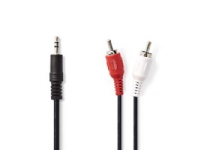 Nedis CAGP22200BK10, 2 x RCA, Hankjønn, 3.5mm, Hankjønn, 1 m, Svart