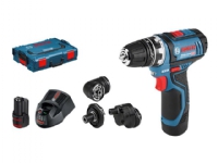Bosch GSR 12V-15 FC Professional - Drill/driver - trådløs - 2 hastigheter - 1/4 sekskantsokkel, kjoks uten nøkkel 10 mm - 30 N·m - 2 batterier - 12 V