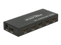 Delock HDMI UHD Switch 5 x HDMI in > 1 x HDMI out 4K - Video/audio switch - 5 x HDMI - stasjonær